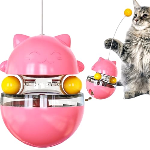 Molinter Katzenminze Spielzeug Interaktives Spielzeug Cat Teaser Stick Spielzeug zum Platzieren von Lebensmitteln für Katzen (Rosa) von Molinter