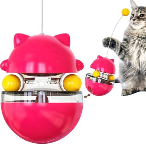 Molinter Katzenminze Spielzeug Interaktives Spielzeug Cat Teaser Stick Spielzeug zum Platzieren von Lebensmitteln für Katzen (Rot) von Molinter