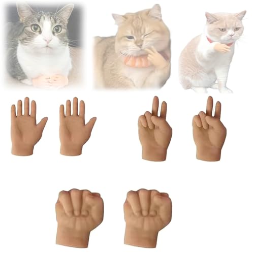 Mini Hands for Cats, Tiny Hands for Cats, Mini Crossed Hands for Cats, Mini Human Hands for Cats, Tiny Finger Hands for Cats, Tiny Folded Hands for Cat Paws, Stretchable Hands Cat Toy (A) von MoliseMeotans