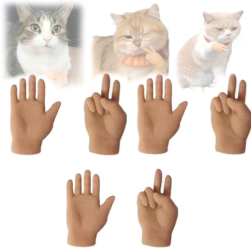 Mini Hands for Cats, Tiny Hands for Cats, Mini Crossed Hands for Cats, Mini Human Hands for Cats, Tiny Finger Hands for Cats, Tiny Folded Hands for Cat Paws, Stretchable Hands Cat Toy (E) von MoliseMeotans