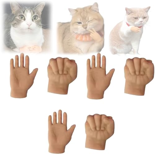 Mini Hands for Cats, Tiny Hands for Cats, Mini Crossed Hands for Cats, Mini Human Hands for Cats, Tiny Finger Hands for Cats, Tiny Folded Hands for Cat Paws, Stretchable Hands Cat Toy (F) von MoliseMeotans