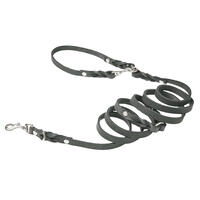 Molly & Stitch Butter 3x verstellbare Leder Hundeleine [Zeitlos Grau/Silber - 2 m x 12 mm] von Molly & Stitch