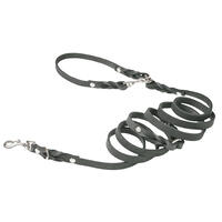 Molly & Stitch Butter 3x verstellbare Leder Hundeleine [Zeitlos Grau/Silber - 2 m x 16 mm] von Molly & Stitch