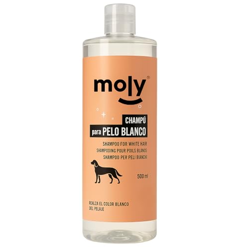 MOLY Hunde-Shampoo Weißes Fell 500 ml | Spezielles Hundeshampoo für strahlendes Weiß & gegen Gelbstich | pH-neutral für empfindliche Haut | Glanz & natürliches Volumen für Haustiere von Moly