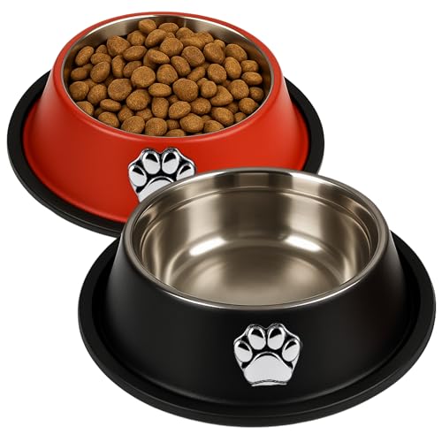 MOLY Motif Rutschfester Futternapf für Hunde, 25 cm, 2,35 l, roter Futternapf aus Edelstahl, robust und waschbar, sicheres und elegantes Design MOLY Motif Rutschfester Futternapf für Hunde, 25 cm, 2,35 l, roter Futternapf aus Edelstahl, robust und waschbar, sicheres und elegantes Design von Moly