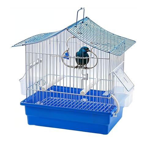 MOLY Vogelkäfig, 30 x 23 x 39 cm, blau, zusammenklappbar und abnehmbar, Kanarienvogel, Wellensittiche und kleine Vögel, 2 Futternäpfe + 2 Sitzstangen + Schaukel | einfache Reinigung und Transport MOLY Vogelkäfig, 30 x 23 x 39 cm, blau, zusammenklappbar und abnehmbar, Kanarienvogel, Wellensittiche und kleine Vögel, 2 Futternäpfe + 2 Sitzstangen + Schaukel | einfache Reinigung und Transport von Moly