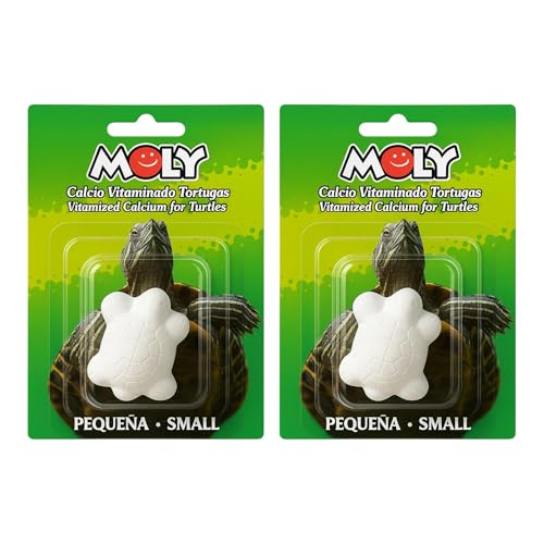 Moly 2 Vitamin-Tabletten für Wasserschildkröten, Futter für Schildkröten, Galapagos und Reptilien, in Wasser löslich, langsame Freisetzung in Schildkröten und Aquarien, stärkt die Schale von Moly