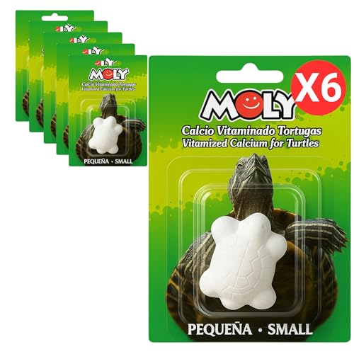 Moly 6 Vitamin-Tabletten für Wasserschildkröten, Futter für Schildkröten, Galapagos und Reptilien, in Wasser löslich, langsame Freisetzung in Schildkröten und Aquarien, stärkt die Schale von Moly