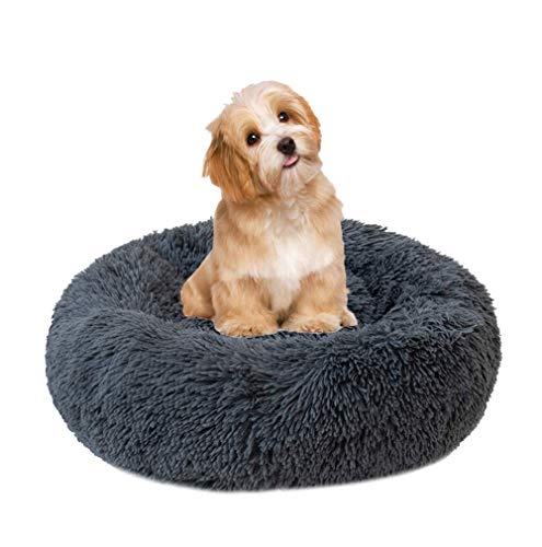 Haustierbett für Hunde und Katzen, weich, waschbar, rutschfeste Unterseite, für kleine, mittelgroße und große Hunde, 120 cm, Grau von Monba