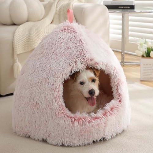 Haustierbett, warmes Katzenhöhle, Plüschzelt, Katzen-Nistbett für Katzen, kleine Hunde, Welpen, mit waschbarem, abnehmbarem Kissen, Tragegriff, rutschfestes Katzenbett, Igluhaus (S: 45 x 45 x 38 cm, Haustierbett, warmes Katzenhöhle, Plüschzelt, Katzen-Nistbett für Katzen, kleine Hunde, Welpen, mit waschbarem, abnehmbarem Kissen, Tragegriff, rutschfestes Katzenbett, Igluhaus (S: 45 x 45 x 38 cm, von Monbaer