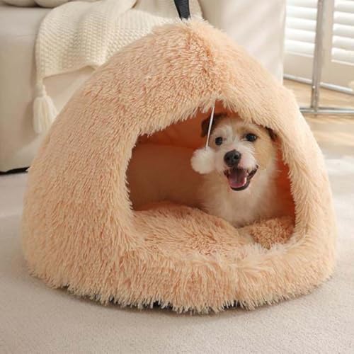 Haustierbett, warmes Katzenhöhle, Plüschzelt, Katzennistbett für Katzen, kleine Hunde, Welpen, mit waschbarem, abnehmbarem Kissen, Tragegriff, rutschfestes Katzenbett, Iglu-Haus (S: 45 x 45 x 38 cm, Haustierbett, warmes Katzenhöhle, Plüschzelt, Katzennistbett für Katzen, kleine Hunde, Welpen, mit waschbarem, abnehmbarem Kissen, Tragegriff, rutschfestes Katzenbett, Iglu-Haus (S: 45 x 45 x 38 cm, von Monbaer