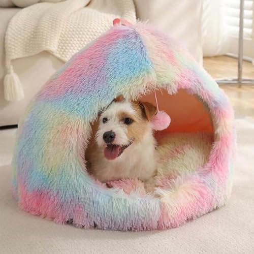 Haustierbett, warmes Katzenhöhle, Plüschzelt, Katzennistbett für Katzen, kleine Hunde, Welpen, mit waschbarem, abnehmbarem Kissen, Tragegriff, rutschfestes Katzenbett, Igluhaus (XL: 63 x 63 x 50 cm, Haustierbett, warmes Katzenhöhle, Plüschzelt, Katzennistbett für Katzen, kleine Hunde, Welpen, mit waschbarem, abnehmbarem Kissen, Tragegriff, rutschfestes Katzenbett, Igluhaus (XL: 63 x 63 x 50 cm, von Monbaer