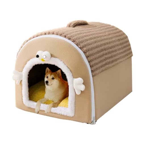 Hundehöhle, selbstwärmend, 2-in-1, faltbares Haustierbett für Katzen und kleine, mittelgroße und große Hunde, Anti-Angst, weich, warm, abnehmbares Kissen, Haustier-Bett, beruhigendes Bett (L: 75 x 50 Hundehöhle, selbstwärmend, 2-in-1, faltbares Haustierbett für Katzen und kleine, mittelgroße und große Hunde, Anti-Angst, weich, warm, abnehmbares Kissen, Haustier-Bett, beruhigendes Bett (L: 75 x 50 von Monbaer