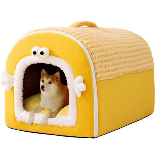 Hundehöhle, selbstwärmend, 2-in-1, faltbares Haustierbett für Katzen und kleine, mittelgroße und große Hunde, Anti-Angst, weich, warm, abnehmbares Kissen, beruhigendes Bett, Größe M, 60 x 45 x 40 cm, Hundehöhle, selbstwärmend, 2-in-1, faltbares Haustierbett für Katzen und kleine, mittelgroße und große Hunde, Anti-Angst, weich, warm, abnehmbares Kissen, beruhigendes Bett, Größe M, 60 x 45 x 40 cm, von Monbaer