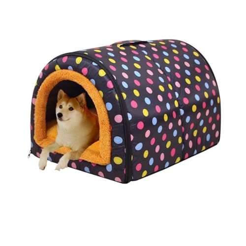 Hundehöhlenbett, Iglu, 2-in-1, faltbares Hundebett, Haus mit abnehmbarem Kissen, warmes Katzenzelt, tragbar, Angstlinderung, Haustierhöhlenbett für Katzen, Welpen, mittelgroße Hunde (M für Haustiere Hundehöhlenbett, Iglu, 2-in-1, faltbares Hundebett, Haus mit abnehmbarem Kissen, warmes Katzenzelt, tragbar, Angstlinderung, Haustierhöhlenbett für Katzen, Welpen, mittelgroße Hunde (M für Haustiere von Monbaer