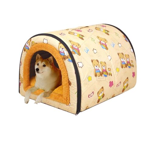 Hundehöhlenbett, Iglu, 2-in-1, faltbares Hundebett, Haus mit abnehmbarem Kissen, warmes Katzenzelt, tragbar, Angstlinderung, Haustierhöhlenbett für Katzen, Welpen, mittelgroße Hunde (XL für Haustiere Hundehöhlenbett, Iglu, 2-in-1, faltbares Hundebett, Haus mit abnehmbarem Kissen, warmes Katzenzelt, tragbar, Angstlinderung, Haustierhöhlenbett für Katzen, Welpen, mittelgroße Hunde (XL für Haustiere von Monbaer