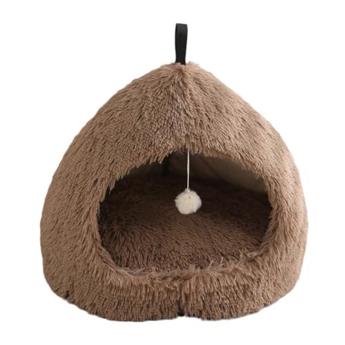 Katzenbett, Iglu-Höhle für Katzen und Hunde, 2-in-1-Dreieck, Haustierzelt, flauschig, Plüsch, beruhigendes Hundebett, Katzennest mit Griff, waschbar, abnehmbares Kissen, Größe S, 45 x 45 x 38 cm, Katzenbett, Iglu-Höhle für Katzen und Hunde, 2-in-1-Dreieck, Haustierzelt, flauschig, Plüsch, beruhigendes Hundebett, Katzennest mit Griff, waschbar, abnehmbares Kissen, Größe S, 45 x 45 x 38 cm, von Monbaer