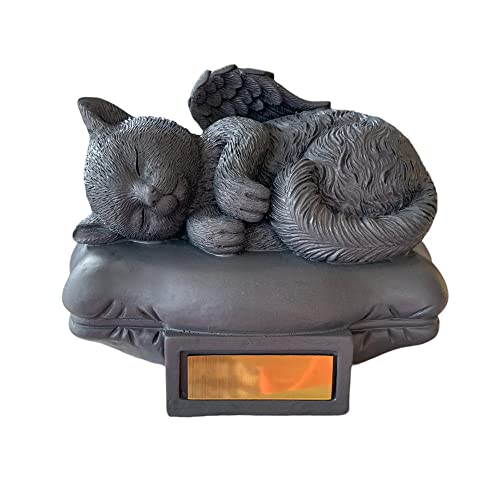 Monello Katzenurne Katze auf Kissen bis ca. 12 kg Tiergewicht individuelle Gravur auf Wunsch Katzenurne für Zuhause (Anthrazit) von Monello