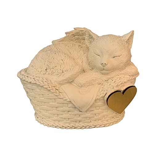 Monello Katzenurne Katze in Körbchen bis ca. 9 kg Tiergewicht individuelle Gravur auf Wunsch Katzenurne für Zuhause (Creme) von Monello