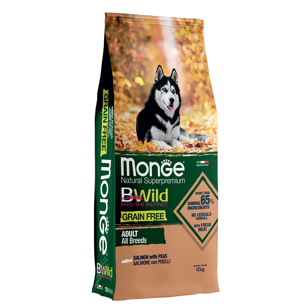Monge Bwild Grain Free All Breeds Lachs & Erbsen - 12 kg von Monge Grain Free Dog