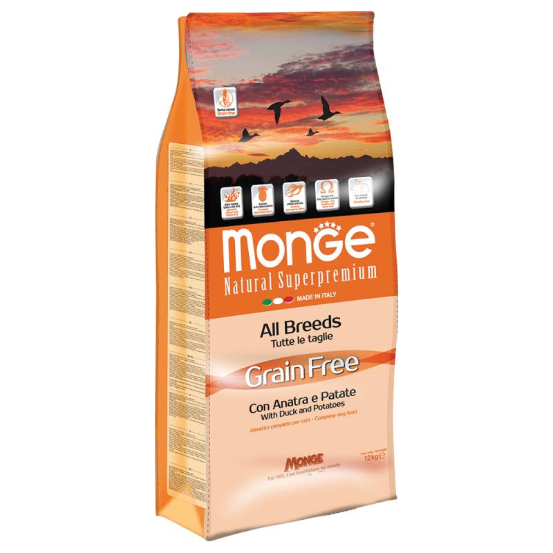 Monge Superpremium Grain Free All Breeds Ente & Kartoffel - 12 kg von Monge Grain Free Dog