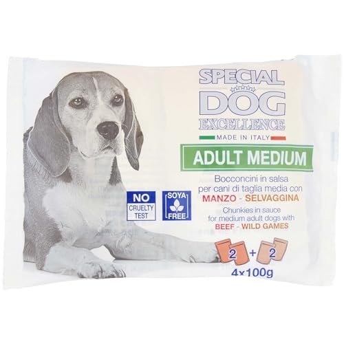 Leckerbissen aus Sauce Multipack Special Dog Excelence Medium Rindfleisch - Wild 4 x 100 g von Monge Superpremium