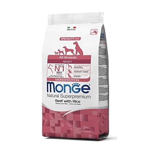 MONGE Natural Superpremium All Breeds Adult Monoprotein Manzo mit Riso, 2 Säcke à 12 kg von Monge