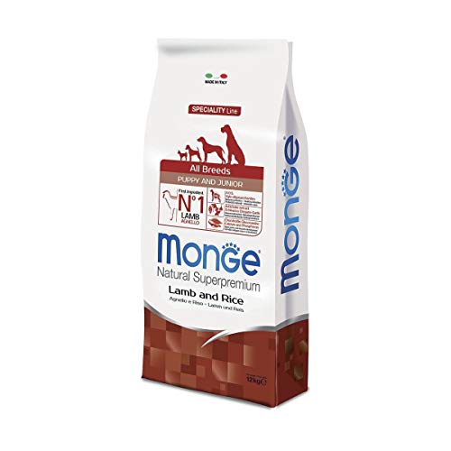 MONGE Natural Superpremium All Breeds Puppy & Junior Lamm & Riso – Angebot 2 Säcke 12 kg von Monge