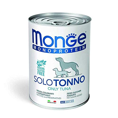 MONGE monoproteico nur Thunfisch Lebensmittel feuchten für Hunde 12 x 400 gr von Monge