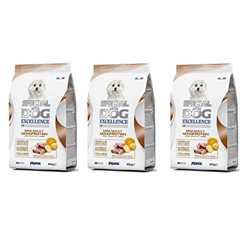 Monge 3X Special Dog Excellence Italian Superpremium Mini Adult Monoprotein Agnello Con Riso, Patate e Agrumi Lamm mit Reis, Kartoffeln und Zitrus 800g von Monge