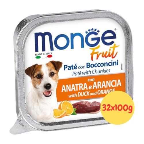 Monge Fruit Dog Nassfutter Ente und Orange - 32 x 100 g Monge Fruit Dog Nassfutter Ente und Orange - 32 x 100 g von Monge