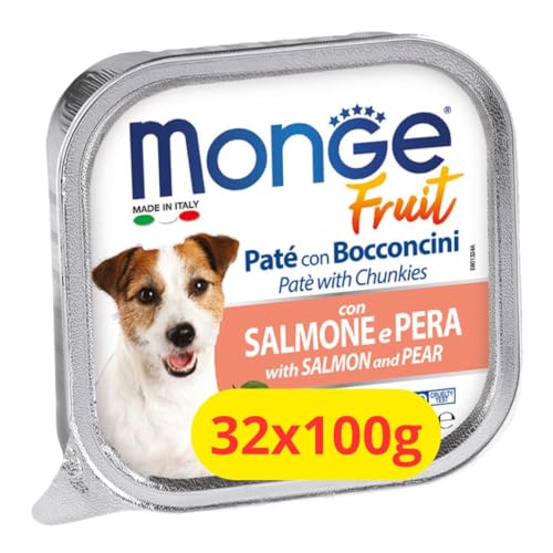 Monge Fruit Nassfutter Hund Pastete und Leckerlis mit Lachs und Birne - 32 x 100 g Monge Fruit Nassfutter Hund Pastete und Leckerlis mit Lachs und Birne - 32 x 100 g von Monge