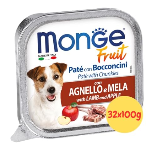 Monge Fruit Nassfutter Hund Pastete und Leckerlis mit Lamm und Apfel - 32 x 100 g Monge Fruit Nassfutter Hund Pastete und Leckerlis mit Lamm und Apfel - 32 x 100 g von Monge