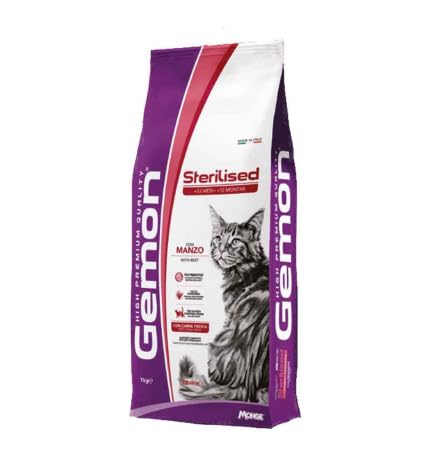 Monge | Gemon Sterilised Rind 7 kg Trockenfutter für sterilisierte Katzen von Monge