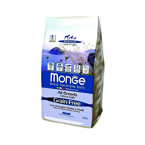 Monge Grain Free Adult, Trockenfutter für Hunde (Hundefutter trocken getreidefrei, Hundefutter trocken mit Hasenfleisch, sehr Ballaststoff- & Vitaminreich, hochwertiges Hunde Trockenfutter, 2,5 kg) von Monge