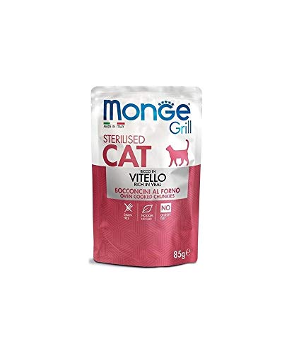 Monge Grill Sterilised Vitello - cibo umido per Gatti 28 bustine da 85 g von Monge
