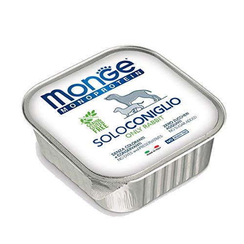 Monge Nassfutter für Hunde, Mono-Protein, 100 % Kaninchen, 150 x 24 g Monge Nassfutter für Hunde, Mono-Protein, 100 % Kaninchen, 150 x 24 g von Monge