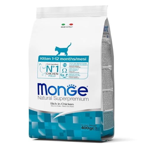 Monge Natural Superpremium KITTEN CHICKEN, Trockenfutter für Kitten (Kittenfutter aus Huhn, mit Omega-3-Fettsäuren, hochwertige Rezeptur, ohne Zusatz von Farb- und Konservierungsstoffen, 400 g) von Monge