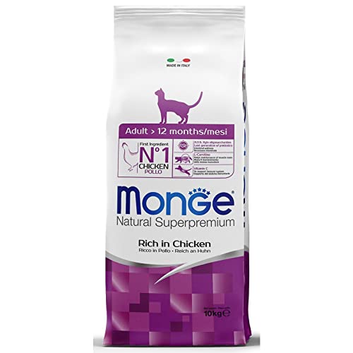 Monge Natural Superpremium Monoprotein Adult Salmon, Trockenfutter für Erwachsene Katzen (Futter aus Lachs, Omega-3-Fettsäure für Fellglanz, hochwertige Rezeptur, ohne Zusatz von Farbstoffen, 10 kg) von Monge