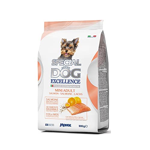Monge Special Dog Excellence Italian Superpremium Mini Adult Salmone,Riso e Agrumi Lachs, Reis und Zitrus 800g von Monge