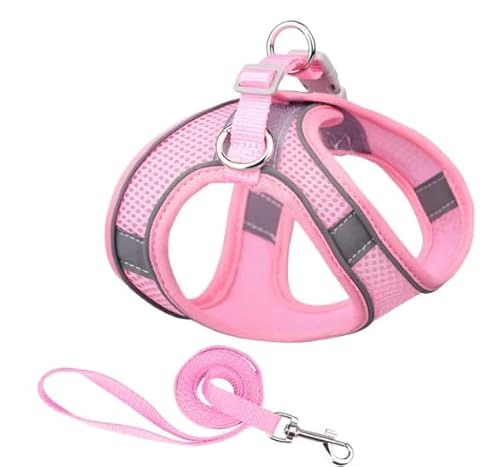 Airflow Mesh Dog Harness - Adjustable, Reflective, and Lightweight Vest for Safe and Comfortable Control - Easy On/Off Design. Pink Airflow Mesh Dog Harness - Adjustable, Reflective, and Lightweight Vest for Safe and Comfortable Control - Easy On/Off Design. Pink von Mongohlah