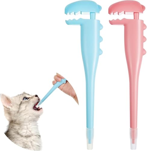 2 x Haustier-Pillen-Pistole, für Katzen und Hunde, Futterspender, Shooter für Tiermedizin, Futterwerkzeug, Tablettenspritze, Schieber für Hunde, Katzen, Neugeborene Tiere von Monivi