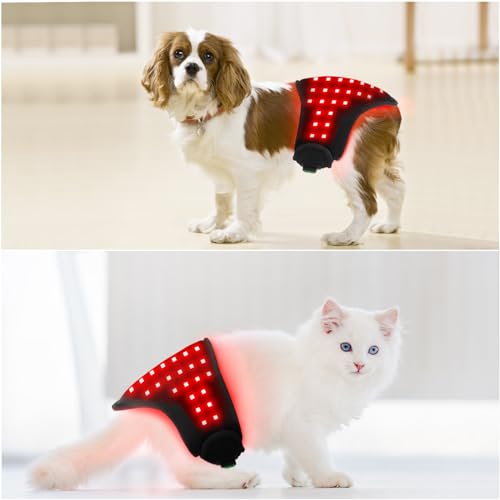 LED-Infrarot-Licht, für Hunde und Katzen, Schmerzlinderung, Rotlichttherapie, Wickelgürtel für Hunde und Katzen, 660 nm, 850 nm von Monivi