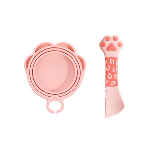 Monivi Silikon-Deckel für Haustierdosen, Deckel für Standard-Dosen mit 65/75/85 mm, multifunktionaler Katzen-Nassfutter, Löffel, Dosenöffner für Tiernahrung, frische Aufbewahrung (rosa Deckel + rosa Monivi Silikon-Deckel für Haustierdosen, Deckel für Standard-Dosen mit 65/75/85 mm, multifunktionaler Katzen-Nassfutter, Löffel, Dosenöffner für Tiernahrung, frische Aufbewahrung (rosa Deckel + rosa von Monivi
