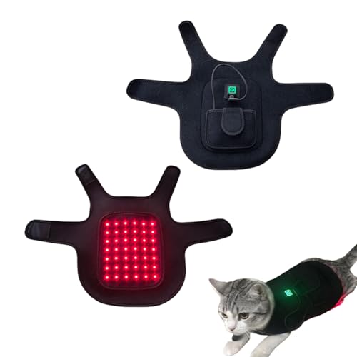 Tragbare Rotlicht-Wickelunterlage für Haustiere – 660 nm Rotlicht und 850 nm Infrarotmatte für Rücken, Bauch, verstellbarer Klettverschluss für Katzen und kleine Hunde von Monivi