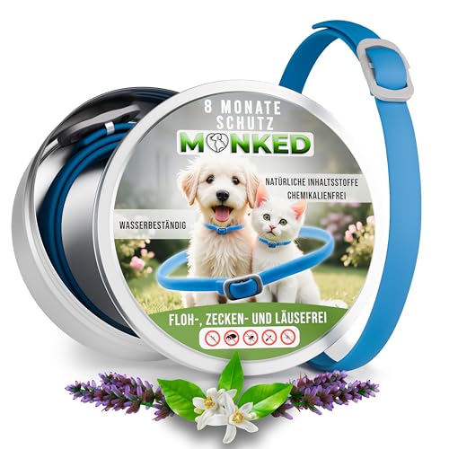 Monked | Natürliches Zeckenhalsband Hunde ohne Chemie | bis 8 Monate Schutz | Zeckenschutz Hund | Zeckenhalsband Hund | Halsband für Hunde | Flohhalsband Zeckenschutz Anti Zecken (Blau, Universal) Monked | Natürliches Zeckenhalsband Hunde ohne Chemie | bis 8 Monate Schutz | Zeckenschutz Hund | Zeckenhalsband Hund | Halsband für Hunde | Flohhalsband Zeckenschutz Anti Zecken (Blau, Universal) von Monked