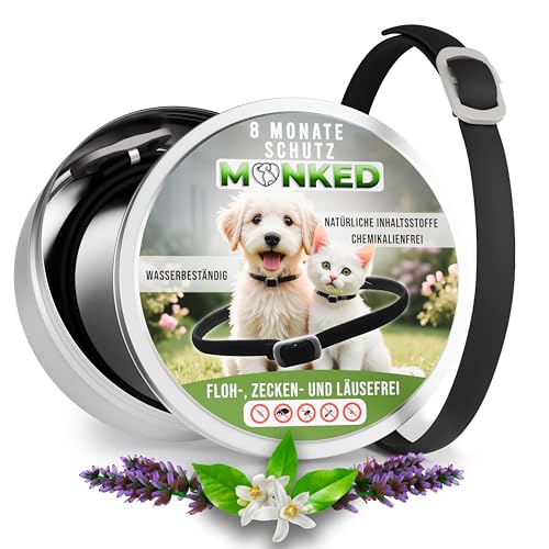 Monked | Natürliches Zeckenhalsband Hunde ohne Chemie | bis 8 Monate Schutz | Zeckenschutz Hund | Zeckenhalsband Hund | Halsband für Hunde | Flohhalsband Zeckenschutz Anti Zecken (Schwarz, Universal) Monked | Natürliches Zeckenhalsband Hunde ohne Chemie | bis 8 Monate Schutz | Zeckenschutz Hund | Zeckenhalsband Hund | Halsband für Hunde | Flohhalsband Zeckenschutz Anti Zecken (Schwarz, Universal) von Monked
