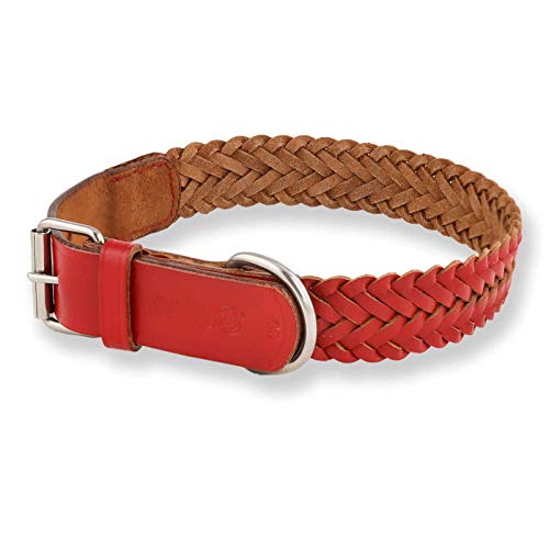 Monkimau Halsband für Hunde, breit geflochten, Rot, L 44-53 cm Monkimau Halsband für Hunde, breit geflochten, Rot, L 44-53 cm von Monkimau