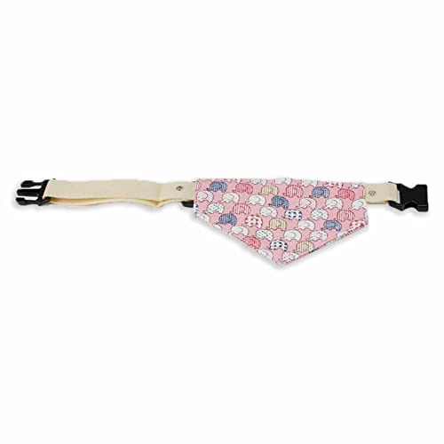 Monkimau Hundehalstuch für mittelgroße Hunde - Halsband aus Nylon mit Klickverschluss und Halstuch für Hunde aus Baumwolle mit Elefanten-Motiv von Monkimau