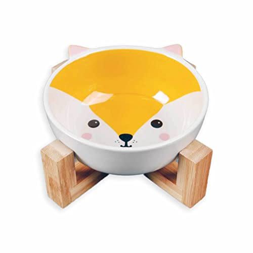 MONKIMAU Hundenapf Katzennapf aus Keramik erhöht mit Fuchs Motiv Futternapf Fressnapf Napf, 850ml MONKIMAU Hundenapf Katzennapf aus Keramik erhöht mit Fuchs Motiv Futternapf Fressnapf Napf, 850ml von MONKIMAU